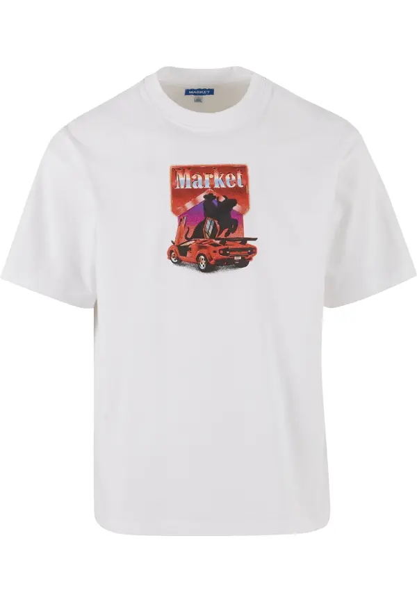 MARKET MARKET Majica 'Bullrider'  ljubičasta / crvena / crna / bijela