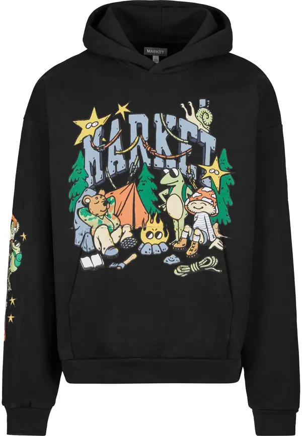 MARKET MARKET Sweater majica 'Backcountry Buds'  žuta / zelena / crna / bijela