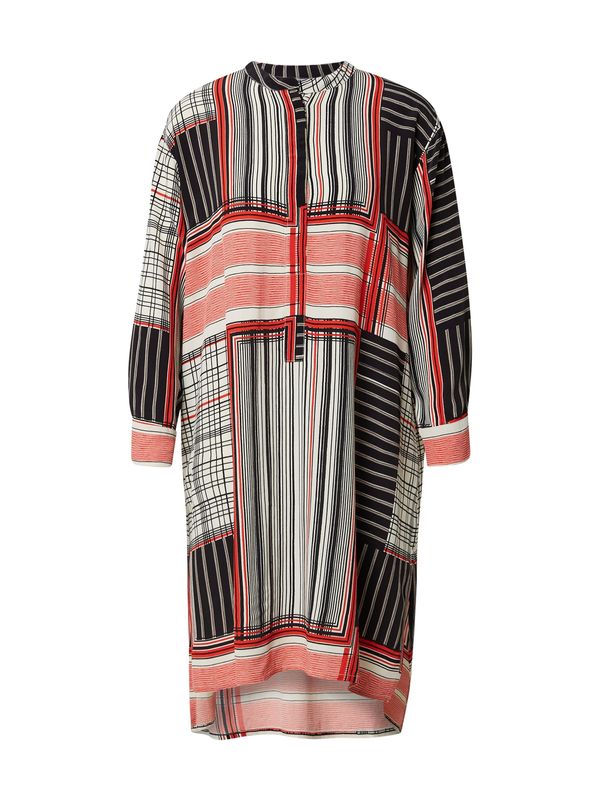 Masai Masai Košulja haljina 'MANolena'  svijetlo crvena / crna / bijela