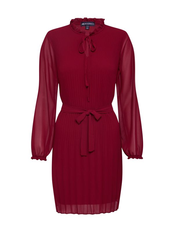 Mela London Mela London Haljina 'LONG SLEEVE PLEATED BELTED DRESS'  crvena