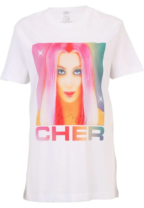 Merchcode Merchcode Majica 'Cher Prisma'  narančasta / ciglasto crvena / roza / bijela