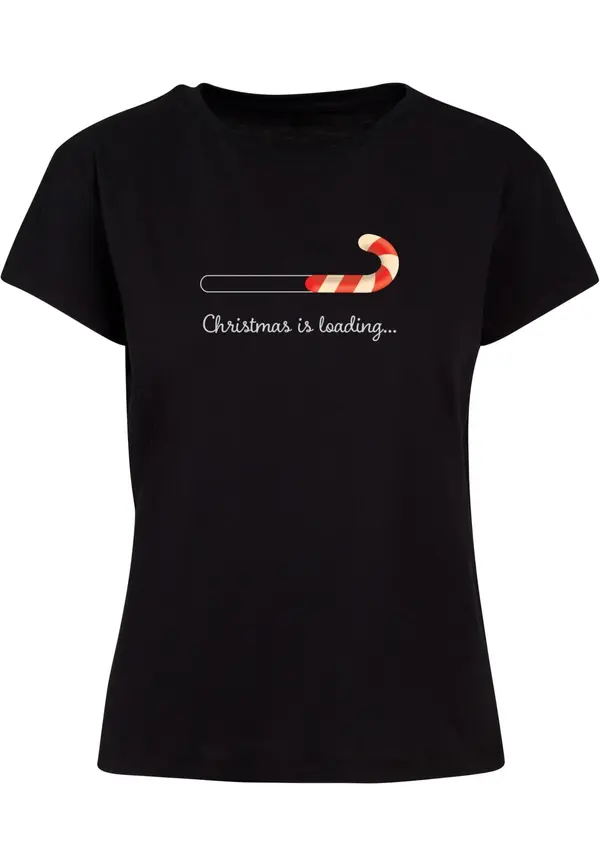 Merchcode Merchcode Majica 'Christmas Loading'  crvena / crna / prljavo bijela