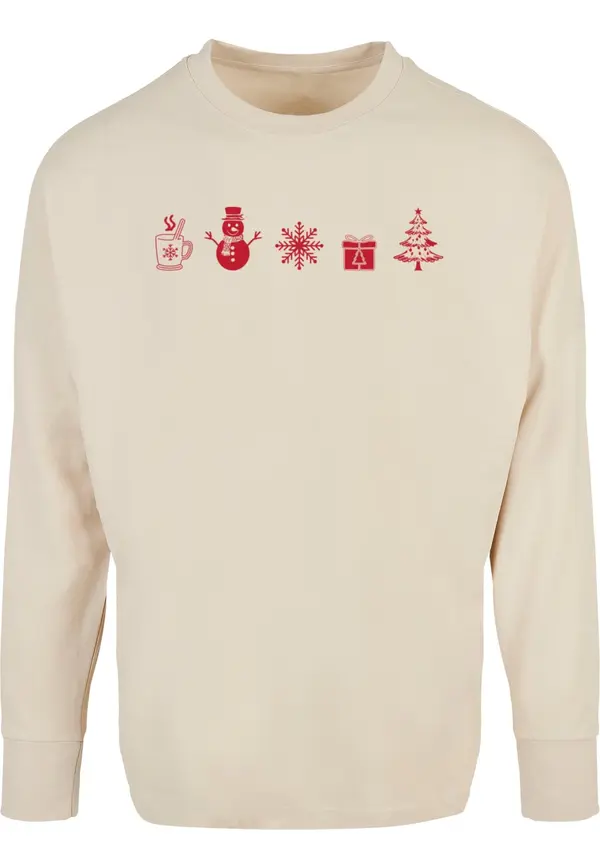 Merchcode Merchcode Majica 'Christmas'  pijesak / crvena