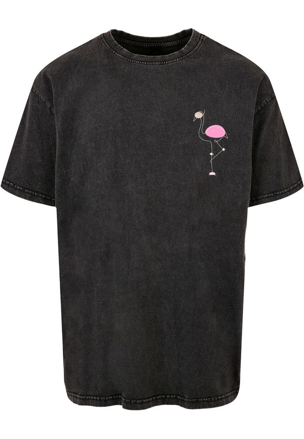 Merchcode Merchcode Majica 'Flamingo'  pastelno roza / svijetloroza / crni traper / bijela