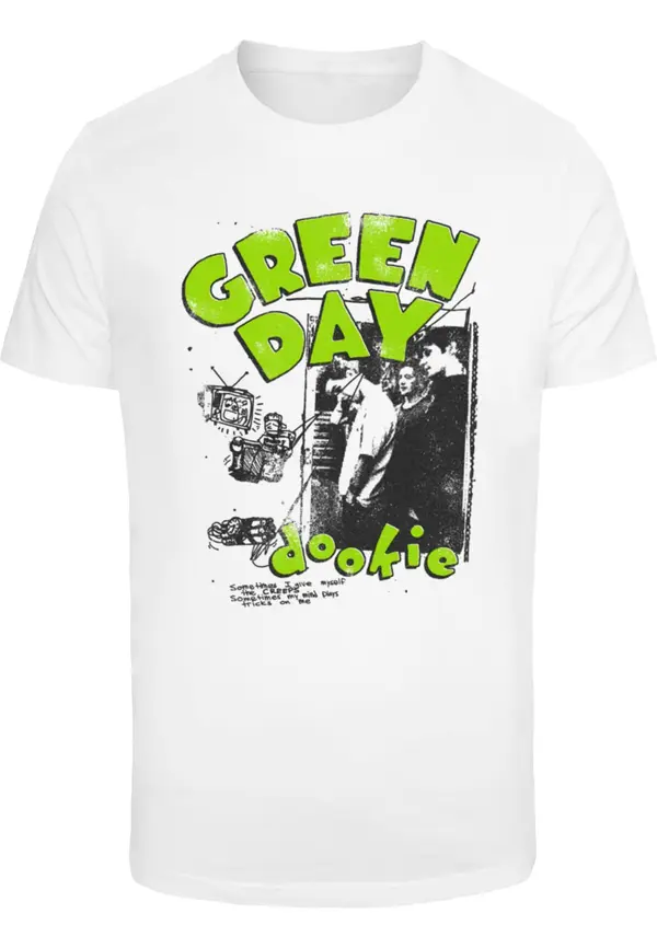 Merchcode Merchcode Majica 'Green Day Dookie Sketched Up'  svijetlozelena / crna / bijela