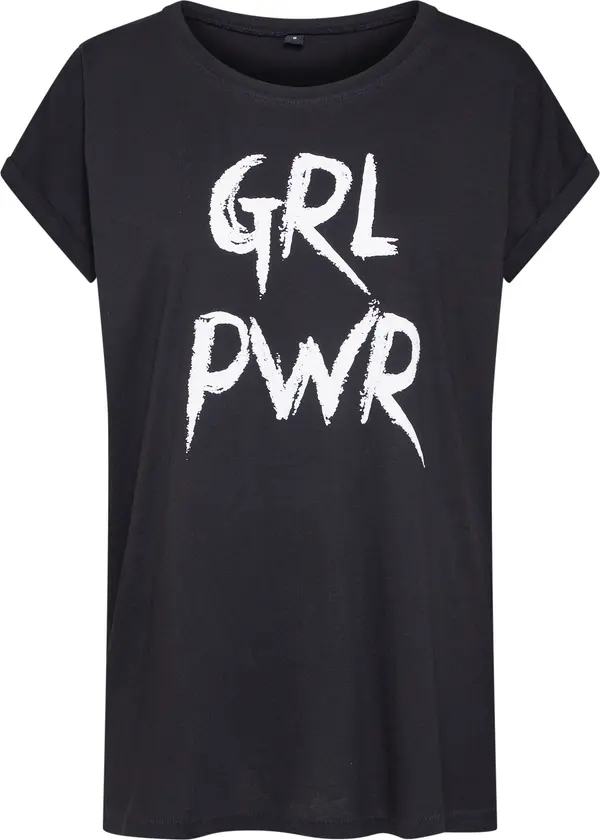 Merchcode Merchcode Majica 'Grl Pwr'  crna / bijela