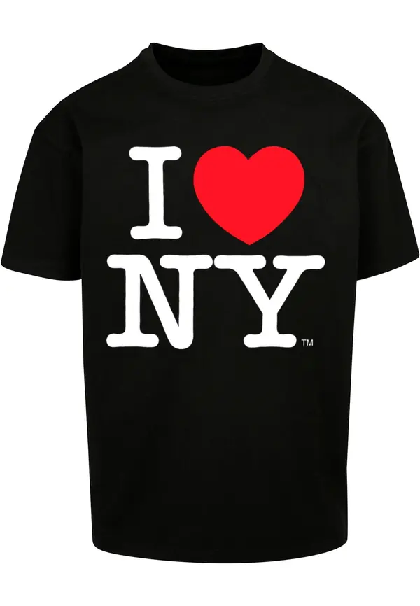 Merchcode Merchcode Majica ' I Love NY'  krvavo crvena / crna / bijela