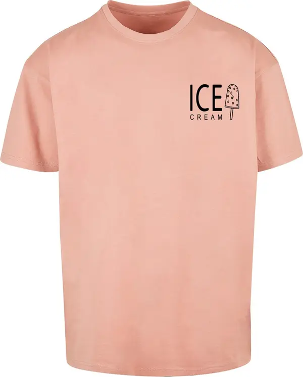 Merchcode Merchcode Majica 'Ice Cream'  prljavo roza / crna