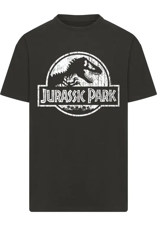 Merchcode Merchcode Majica 'Jurassic Park Distressed'  crna / bijela