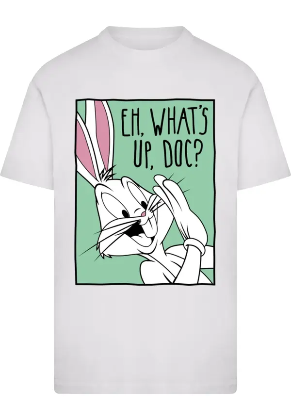 Merchcode Merchcode Majica 'Looney Tunes Bugs Bunny Funny Face 3.0'  svijetlozelena / roza / crna / bijela