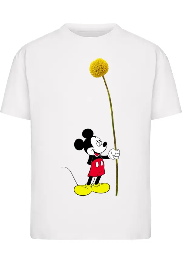 Merchcode Merchcode Majica 'Mickey Flower Tee'  miks boja / bijela