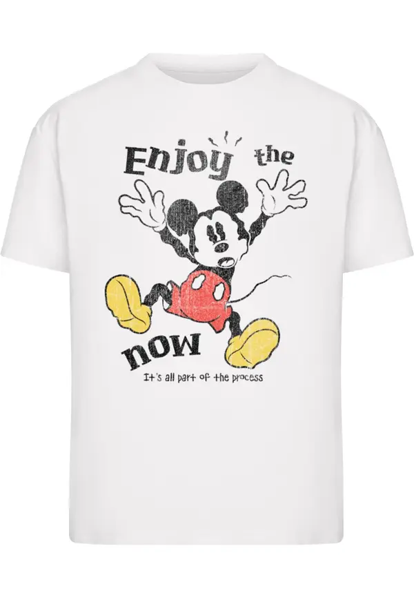 Merchcode Merchcode Majica 'Mickey Mouse Enjoy The Now'  žuta / crvena / crna / bijela