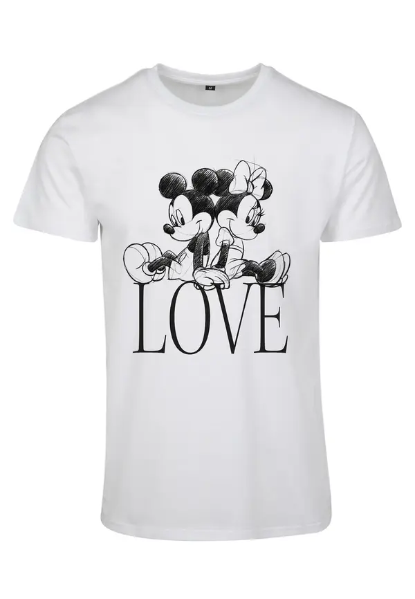 Merchcode Merchcode Majica 'Minnie Loves Mickey'  crna / bijela