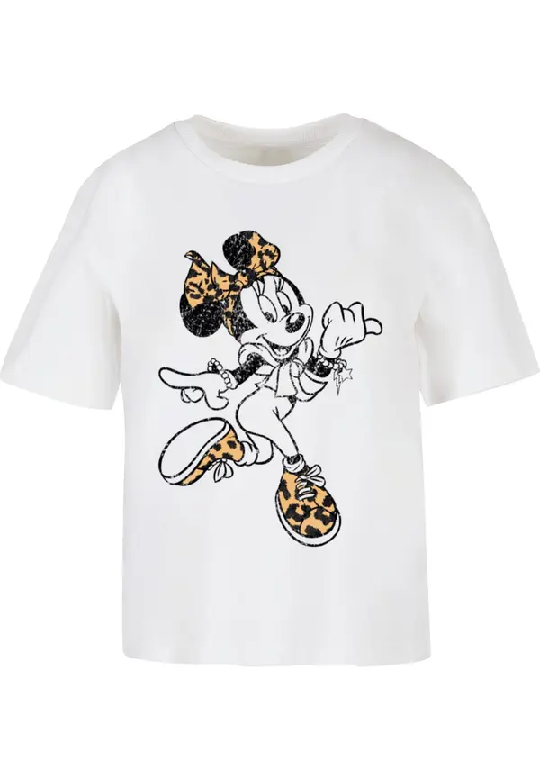 Merchcode Merchcode Majica 'Minnie Mouse Leo'  miks boja / bijela