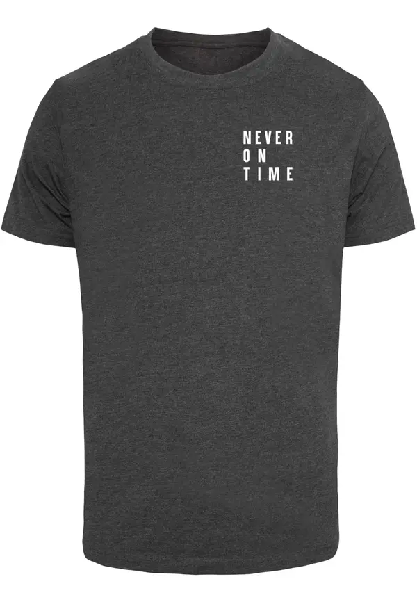 Merchcode Merchcode Majica 'Never On Time'  grafit siva / bijela