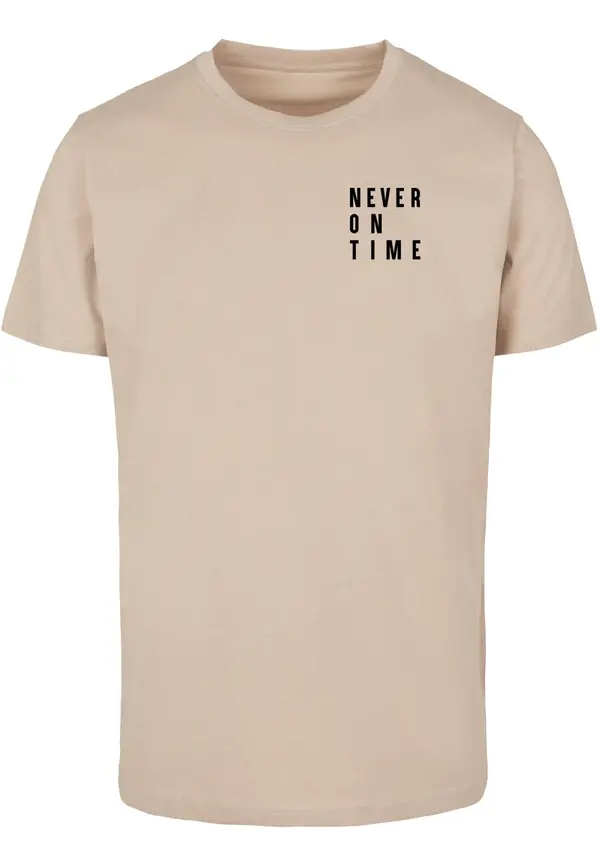Merchcode Merchcode Majica 'Never On Time'  pijesak / crna