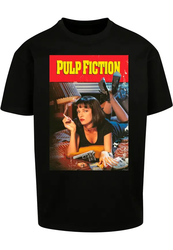Merchcode Merchcode Majica 'Pulp Fiction Poster'  bež / žuta / karmin crvena / crna