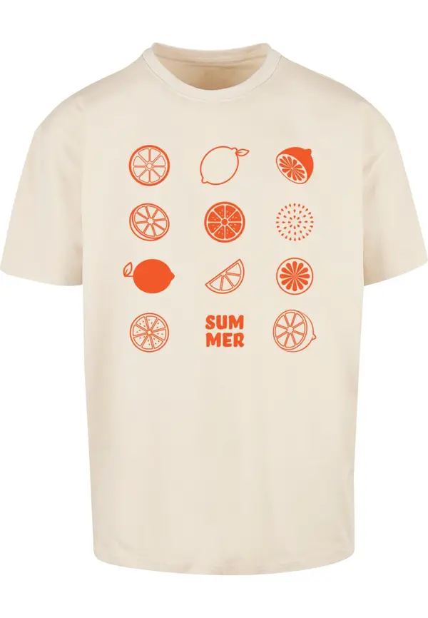 Merchcode Merchcode Majica 'Summer - Citrus'  pijesak / narančasto crvena