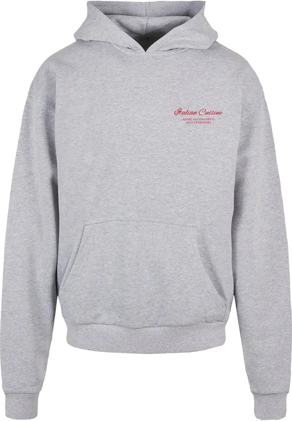 Merchcode Merchcode Sweater majica 'Al Dente Per Favore'  siva / vatreno crvena