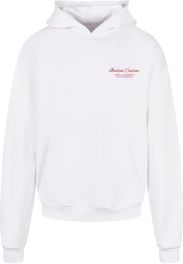 Merchcode Merchcode Sweater majica 'Al Dente Per Favore'  vatreno crvena / bijela