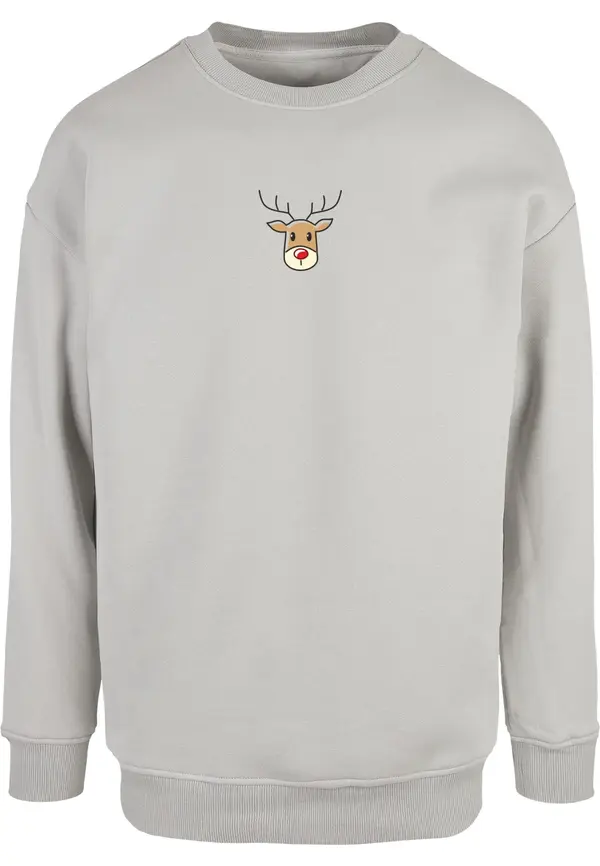 Merchcode Merchcode Sweater majica 'Christmas Cute Deer'  smeđa / siva / svijetlosiva / bijela