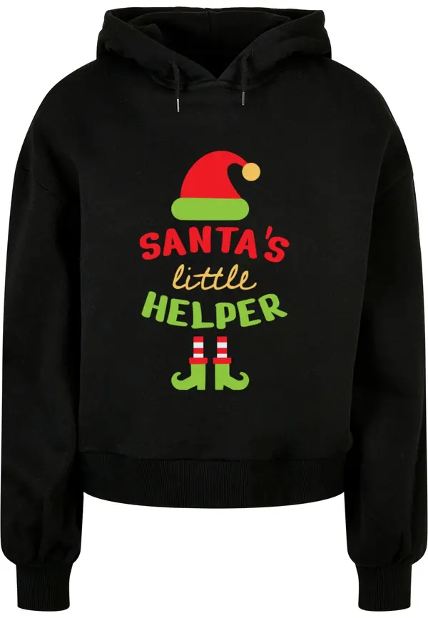 Merchcode Merchcode Sweater majica 'Christmas Santa´s Little Helper'  svijetložuta / limeta / crvena / crna