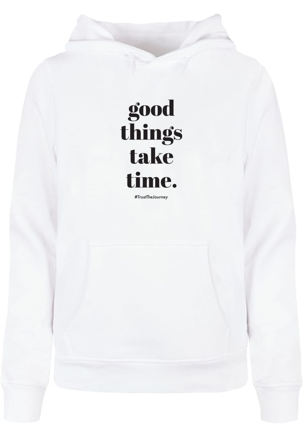 Merchcode Merchcode Sweater majica 'Good Things Take Time'  crna / bijela