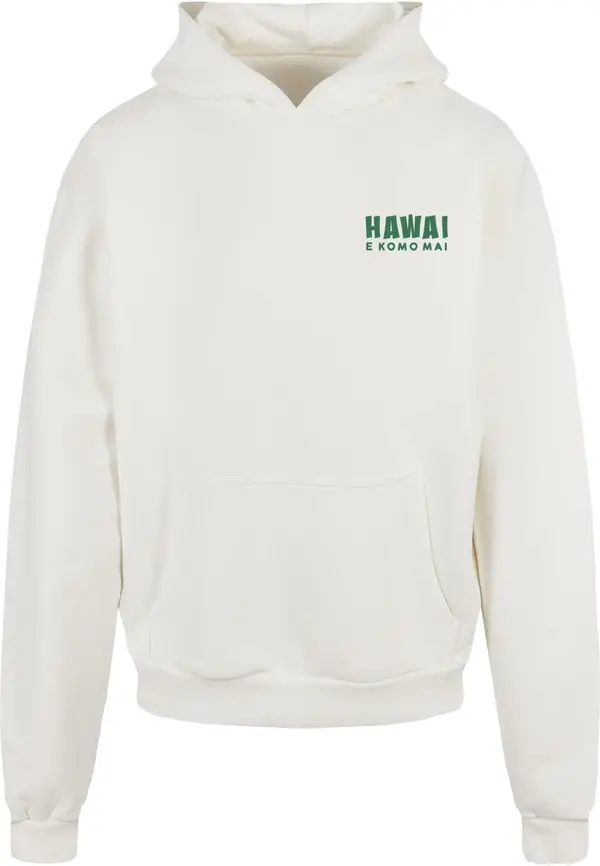 Merchcode Merchcode Sweater majica 'Hawai'  tamno zelena / bijela