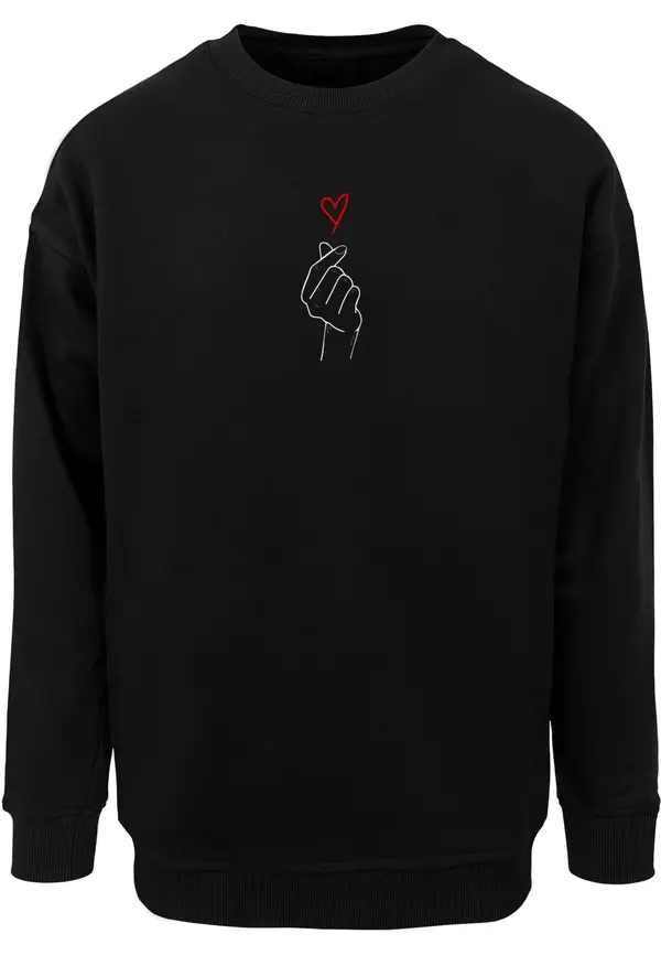 Merchcode Merchcode Sweater majica 'K Heart'  crvena / crna / bijela