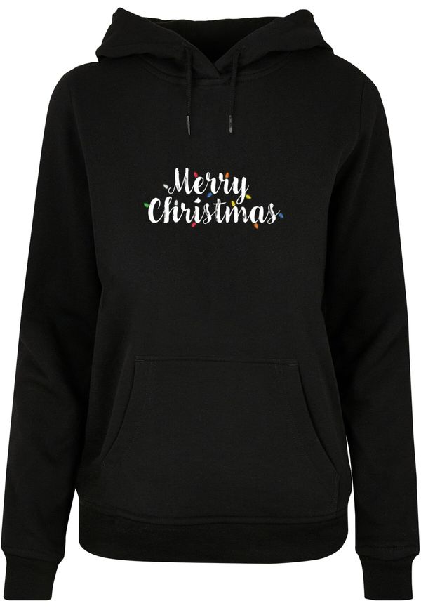Merchcode Merchcode Sweater majica 'Merry Christmas Lights '  crna / bijela