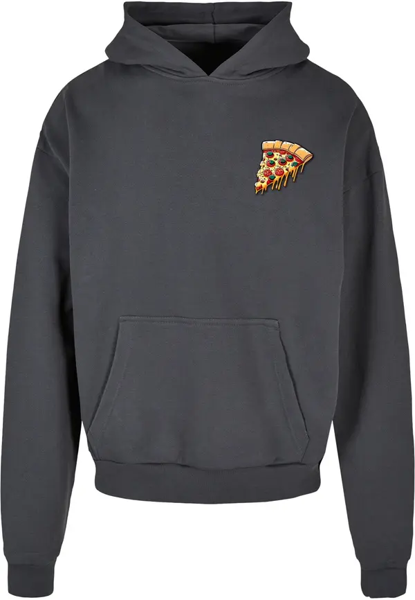 Merchcode Merchcode Sweater majica 'Pizza Comic'  med / tamo siva / smaragdno zelena / tamno crvena