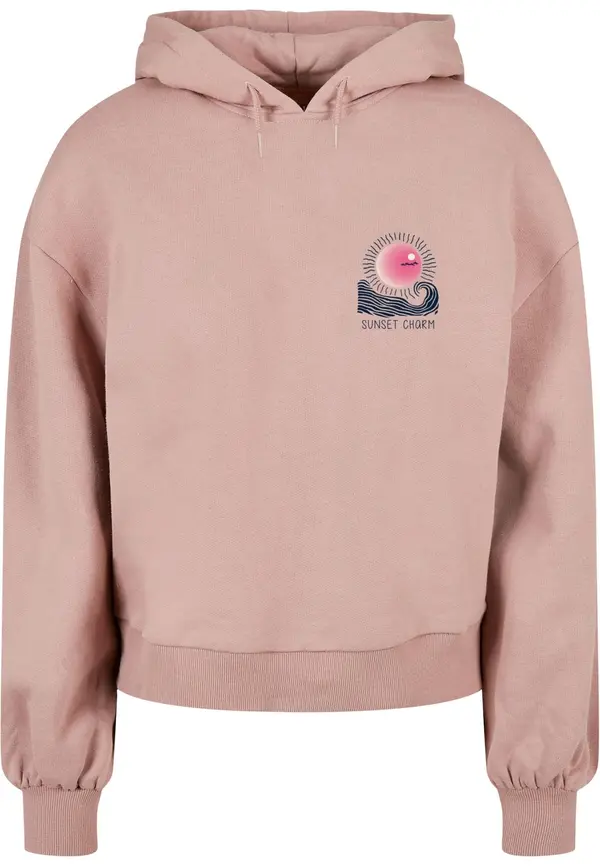 Merchcode Merchcode Sweater majica 'Sunset Charm'  mornarsko plava / prljavo roza / svijetloroza