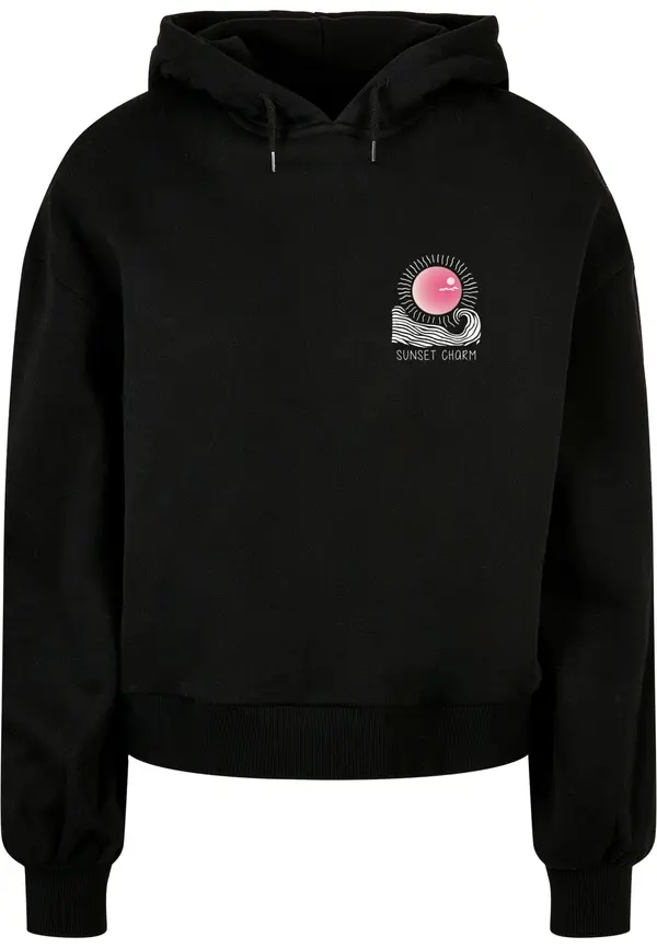 Merchcode Merchcode Sweater majica 'Sunset Charm'  roza / crna / bijela