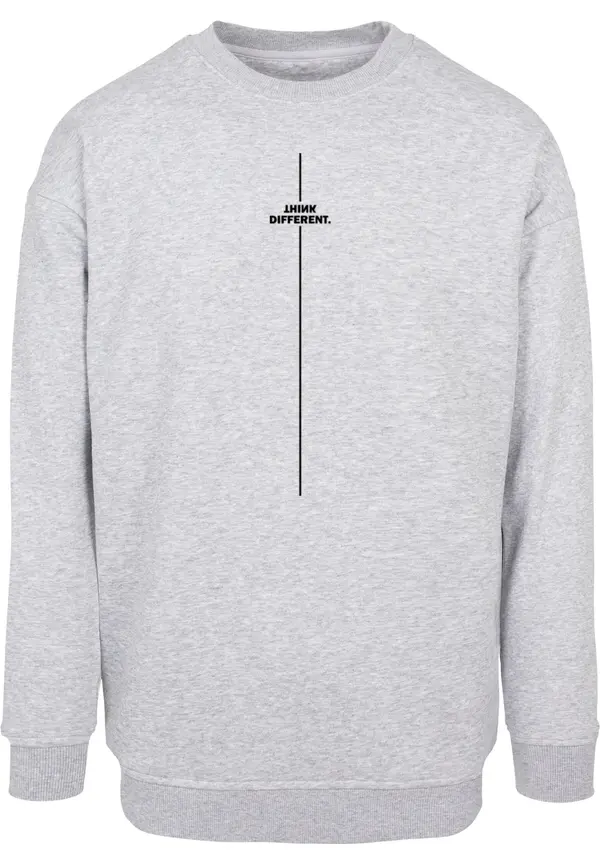 Merchcode Merchcode Sweater majica 'Think Different'  siva melange / crna