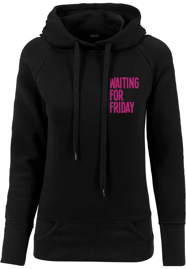 Merchcode Merchcode Sweater majica 'Waiting For Friday'  ružičasta / crna