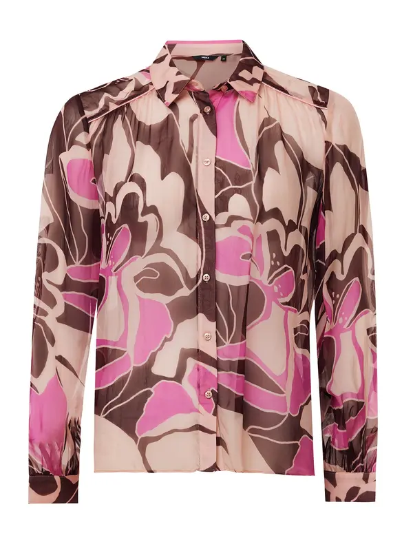 MEXX MEXX Bluza  bež / tamno smeđa / svijetloljubičasta
