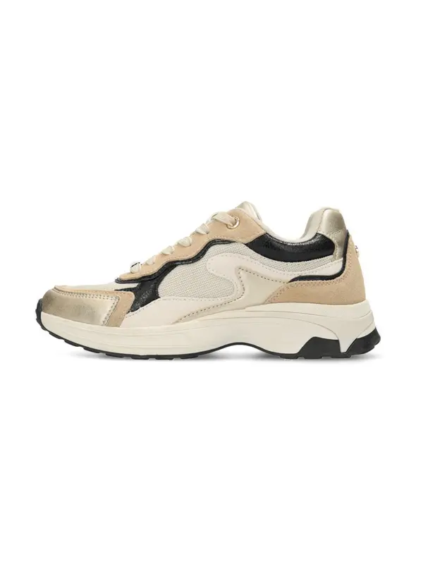 MEXX MEXX Niske tenisice 'PORTIA LOVE'  boja devine dlake (camel) / svijetlobež / zlatna / crna