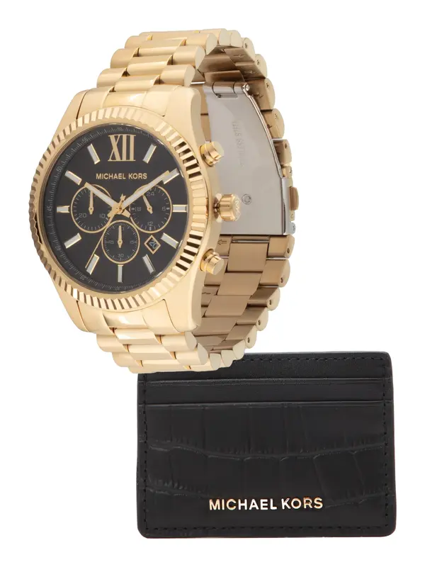Michael Kors Michael Kors Analogni sat 'LEXINGTON'  zlatna / crna
