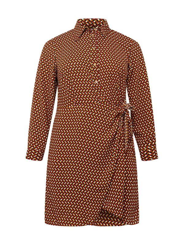 Michael Kors Plus Michael Kors Plus Košulja haljina  zlatna / narančasta / ciglasto crvena / crna
