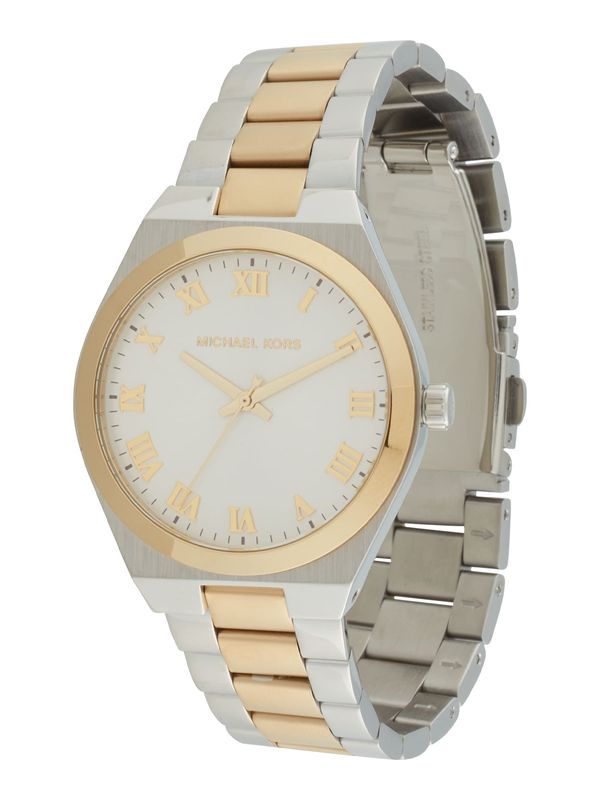MICHAEL Michael Kors MICHAEL Michael Kors Analogni sat 'LENNOX'  zlatna / srebro / biserno bijela