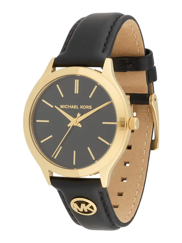 MICHAEL Michael Kors MICHAEL Michael Kors Analogni sat 'SLIM RUNWAY'  zlatna / crna