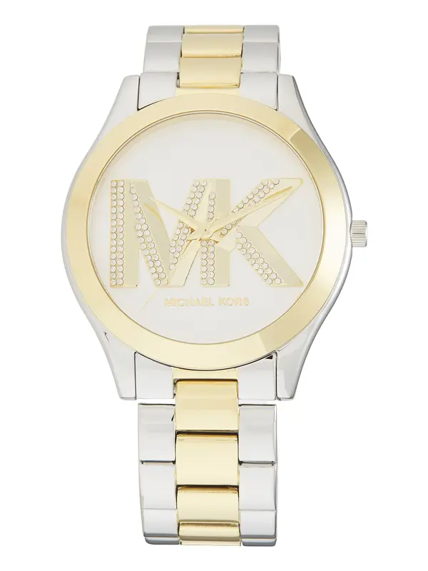 MICHAEL Michael Kors MICHAEL Michael Kors Analogni sat 'SLIM RUNWAY'  zlatna / srebro / prozirna