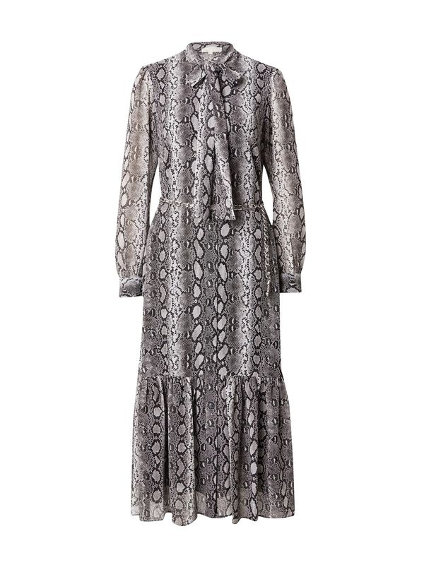 MICHAEL Michael Kors MICHAEL Michael Kors Košulja haljina 'ADDER'  siva / crna / bijela