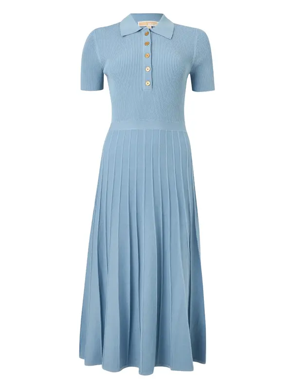 MICHAEL Michael Kors MICHAEL Michael Kors Pletena haljina 'FIT N FLARE'  nebesko plava