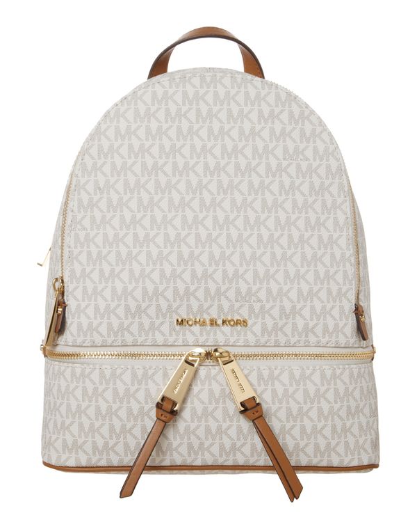 MICHAEL Michael Kors MICHAEL Michael Kors Ruksak 'Rhea'  karamela / svijetlosiva / bijela