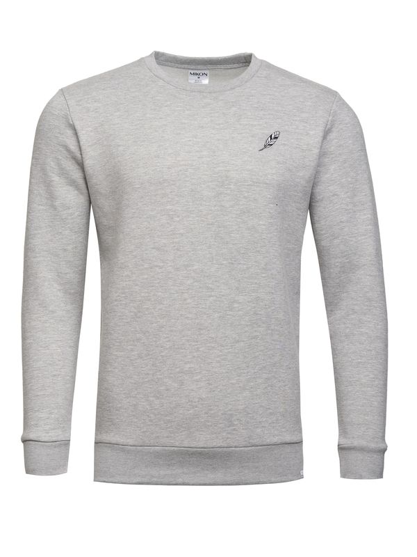 Mikon Mikon Sweater majica 'Feder'  siva / crna / bijela