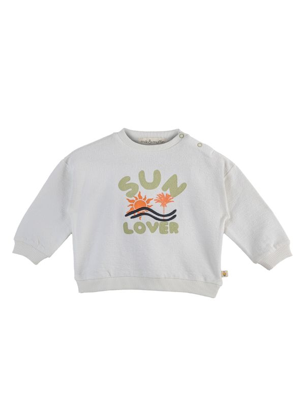 Milk & Muffin Milk & Muffin Sweater majica 'EVAN '  zelena / narančasta / crna / bijela