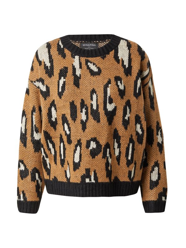 MINKPINK MINKPINK Pulover 'LATIFAH'  boja pijeska / svijetlosmeđa / crna
