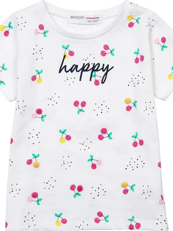 MINOTI MINOTI Majica 'HAPPY POM POMS'  žuta / roza / bijela