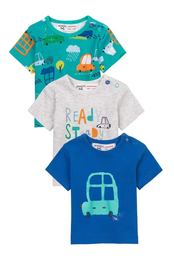 MINOTI MINOTI Majica  tirkiz / tamno plava / siva / neonsko narančasta